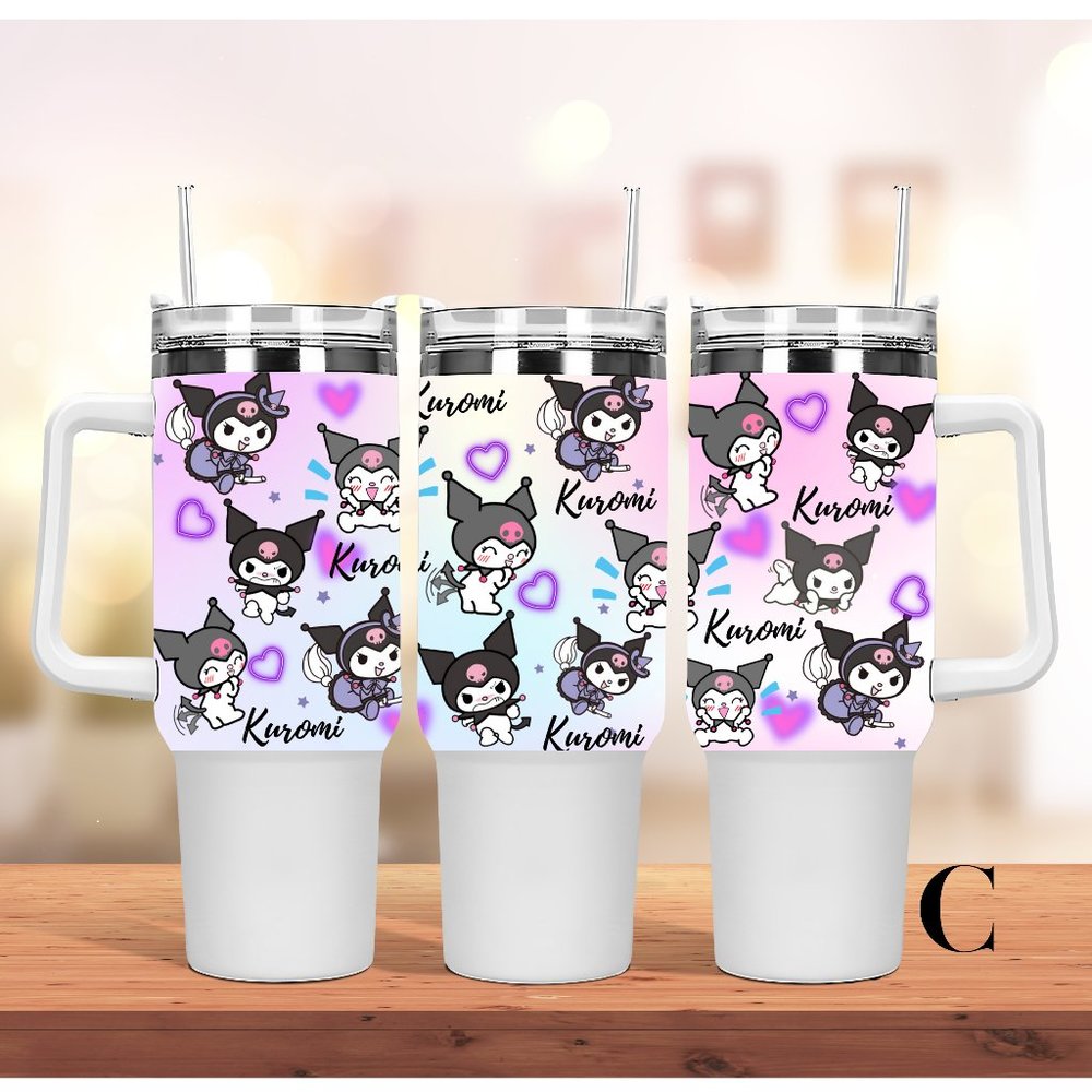 Sanrio Kawaii Kuromi Hello Kitty friend Tumbler 40oz Christmas gift Personalized - Picture 7 of 7